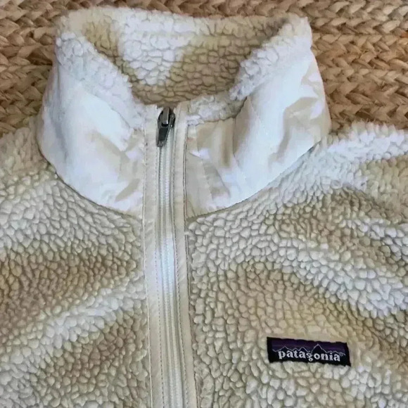 PATAGONIA 23071 Retro-X Deep Pile Fleece Zip‎ Front Jacket Size Small Oatmeal B2 - Picture 3 of 6